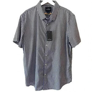 NWT DANIEL HECHTER PARIS Size XL Men's Shirt Blue & White‎ Checks Plaid Gingham